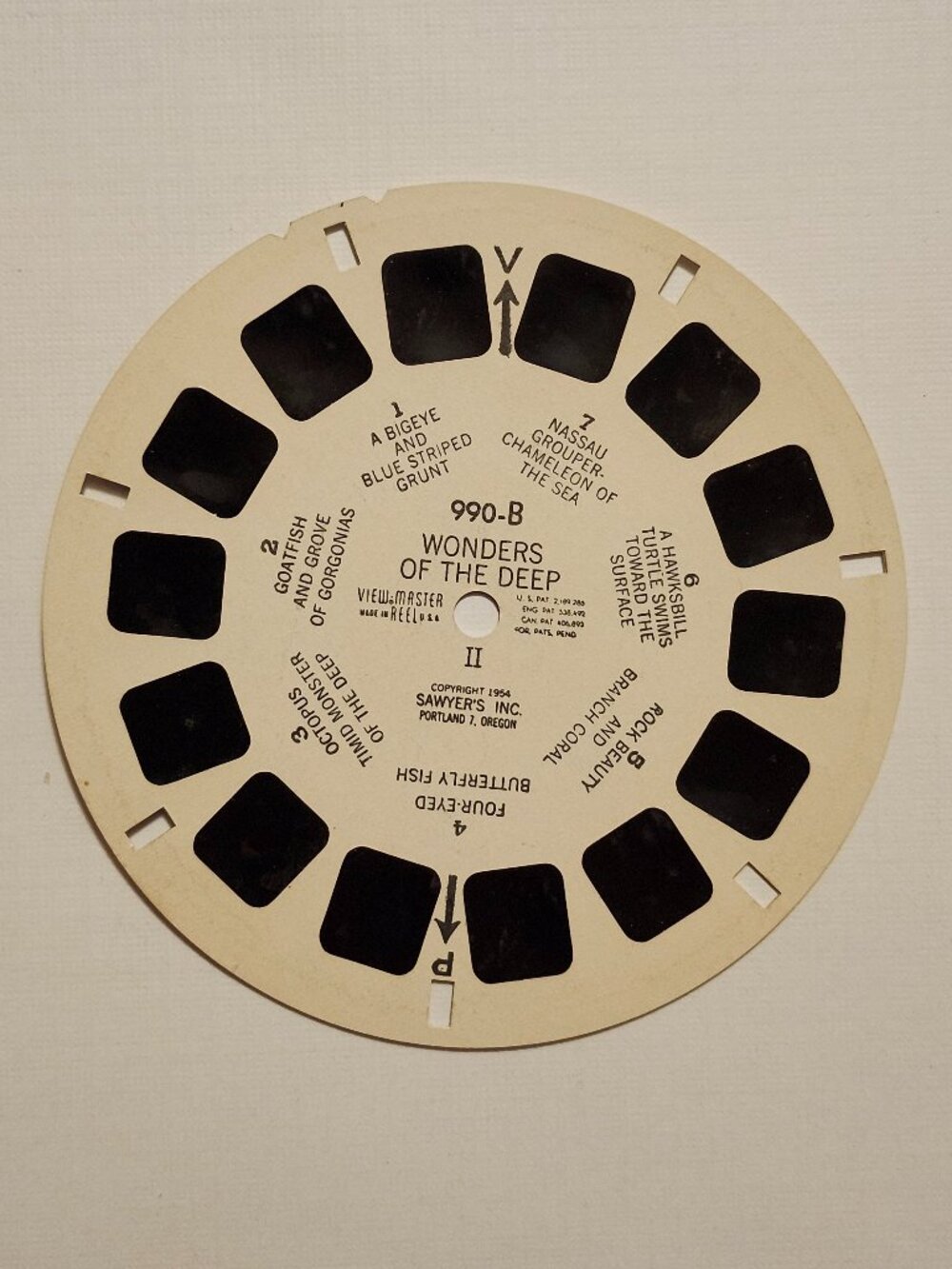 Vintage View Master Wonders of the Deep View-Master Reel 990-B 1954